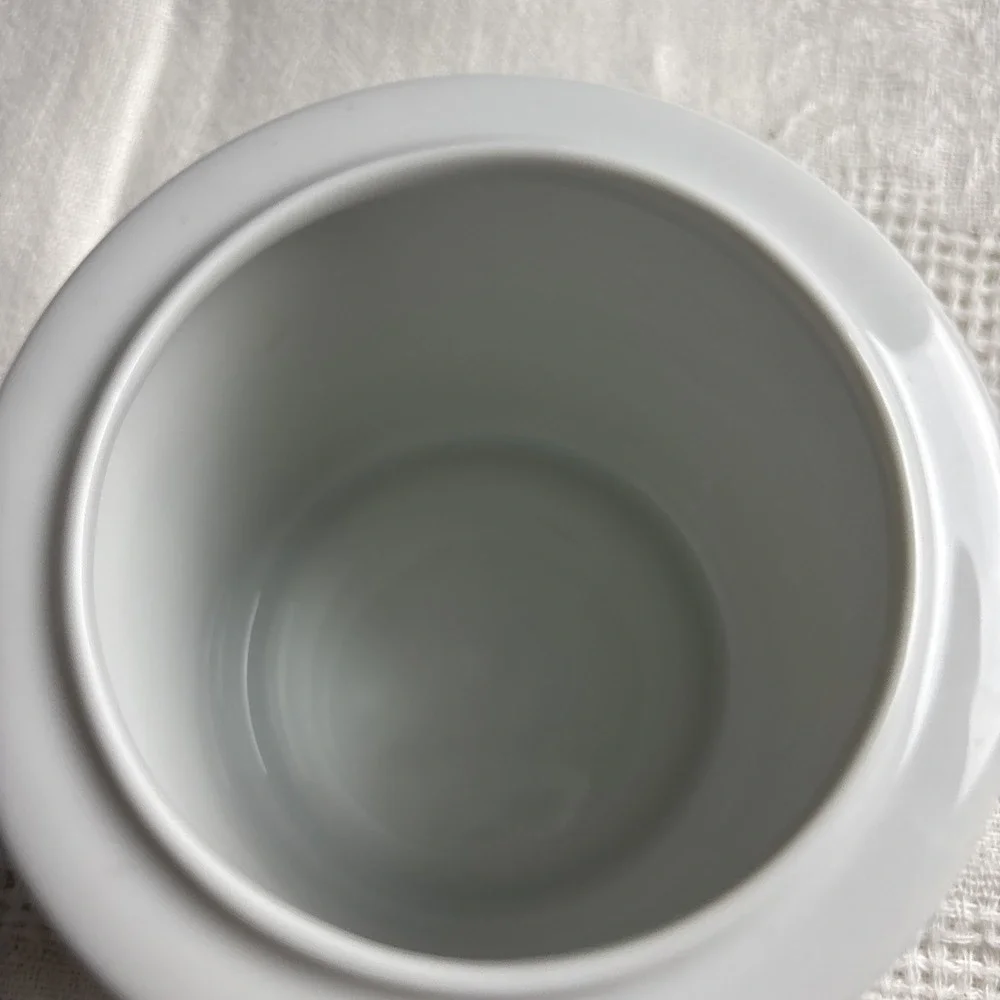 Dansk Cafe Blanc Creamer & Sugar Bowl w/ Lids Bright White Porcelain‎ NWOT